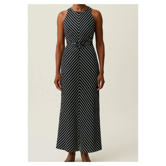 White House Black Market Chevron Herringbone Sleeveless Stretch Maxi Dress NWT - Picture 1 of 9